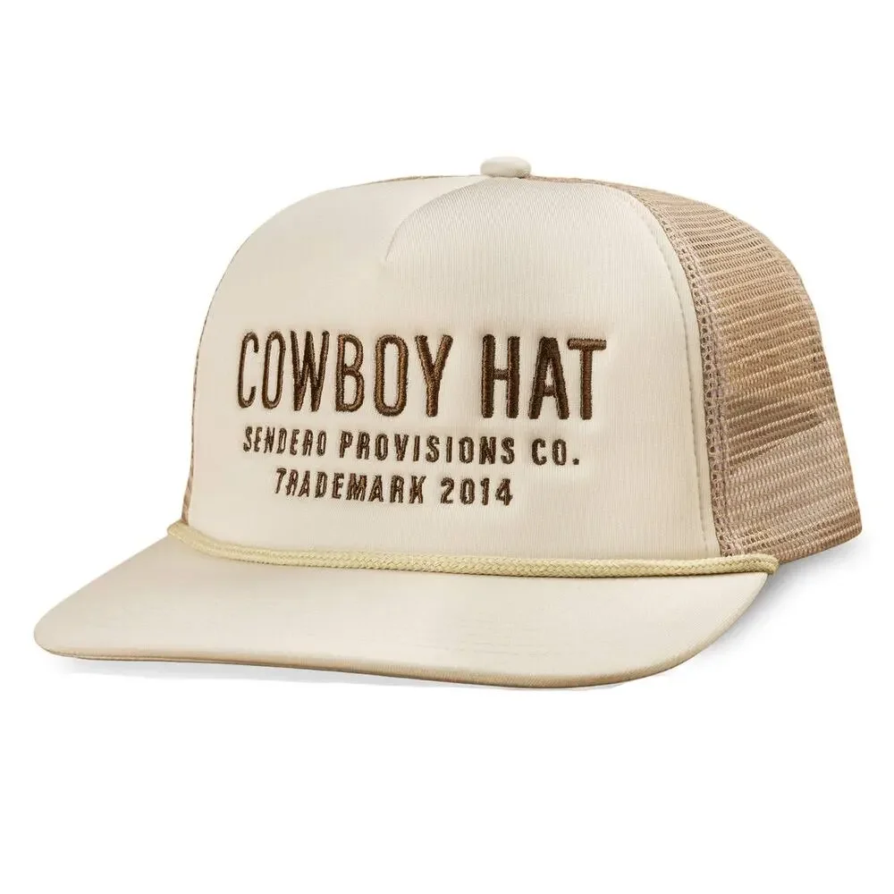 Sendero Provisions Co Cowboy Hat Trucker Snapback Cream Mesh Cap Adult